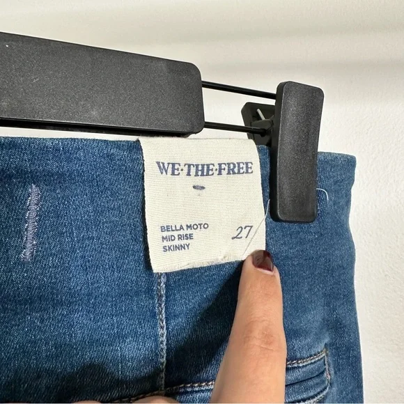 NWT Free People Bella Moto Mid Rise Skinny Jeans - Picture 8 of 9